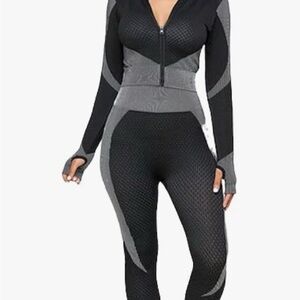 Black and Gray Activewear Set